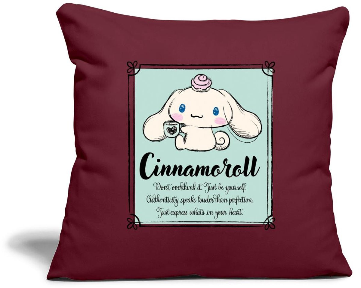 Spreadshirt Cinnamoroll Don't Overthink It. Just Be Yourself Sierkussenhoes, 45 x 45 cm