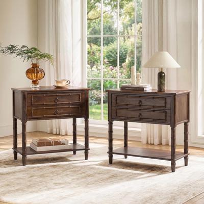 "HULALA HOME Abigail 30""Tall 2-Drawer End Table Set of 2"