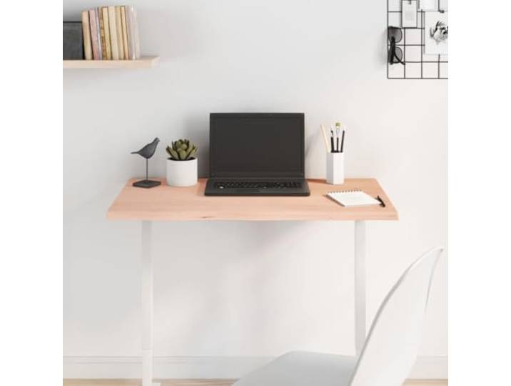 PTUGUOF Tischplatte 80x60x2 cm Massivholz Eiche Unbehandelt Naturkante, Handgefertigt, Vielseitig Kombinierbar, DIY Lackierbar