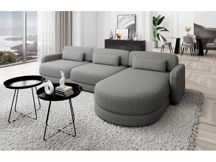 Ecksofa Valencia L-Form aus Stoff Kurz
