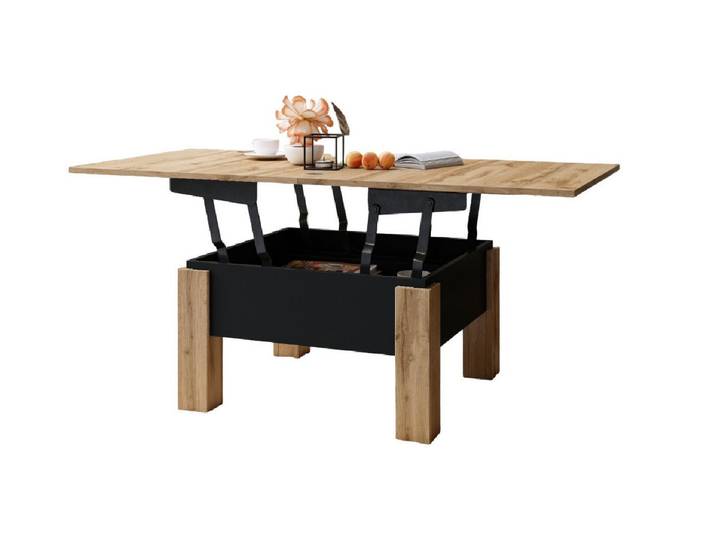 designimpex Couchtisch Design Oslo Tisch höhenverstellbar aufklappbar Esstisch