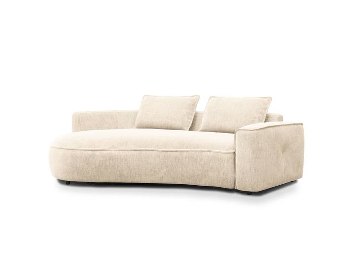 2-Sitzer Sofa Weiß/Champagner/Schwarz Chenille Buladi 217 x 82 x 146cm Armlehne davorstehend rechts Glamour