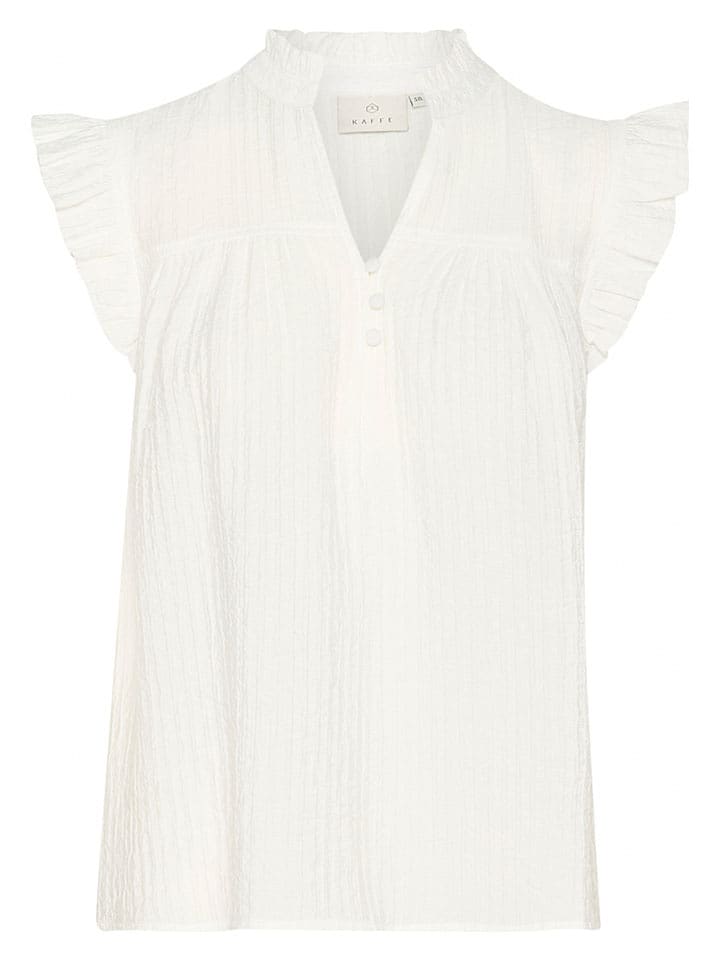 Kaffe Blusentop in Creme - 46