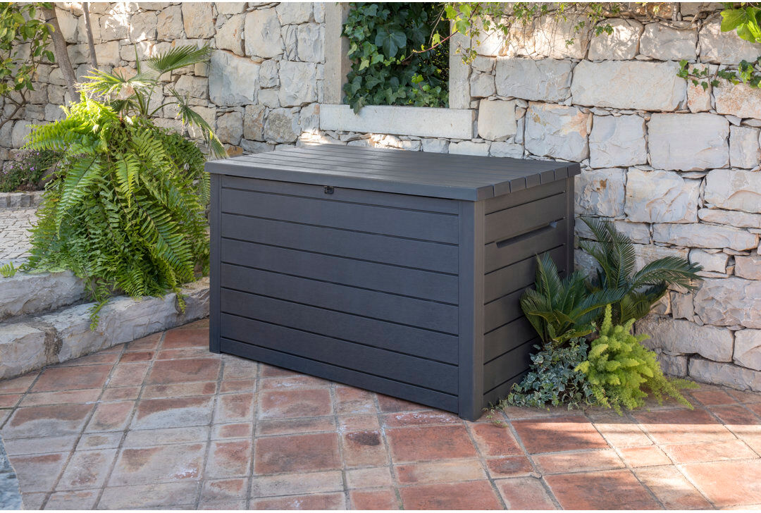 Keter Ontario 870 L Resin Storage Box Anthracite 86cm H X 147cm W X 83cm D