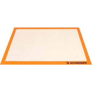 Schneider-GmbH Backmatte aus Silikon-Glas-Gewebe, beige / orange, backofenfest, antihaftend, 58,5 x 38,5 cm