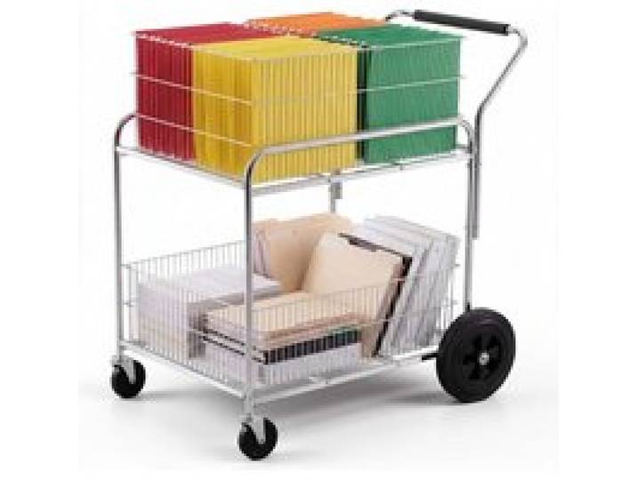 VEVOR Rollbarer Aktenwagen, 2-stöckig, fahrbarer Draht-Postwagen mit feststellbaren Rädern, für Büroarchive, robuster Aktenordner-Organizer, Tragkraft 120 kg, Maße: 95,4 x 56,9 x 96,5 cm