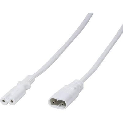 LogiLink Strom Verlängerungskabel [1x Kleingeräte-Stecker C8 - 1x Kleingeräte-Buchse C7] 2.00 m Weiß