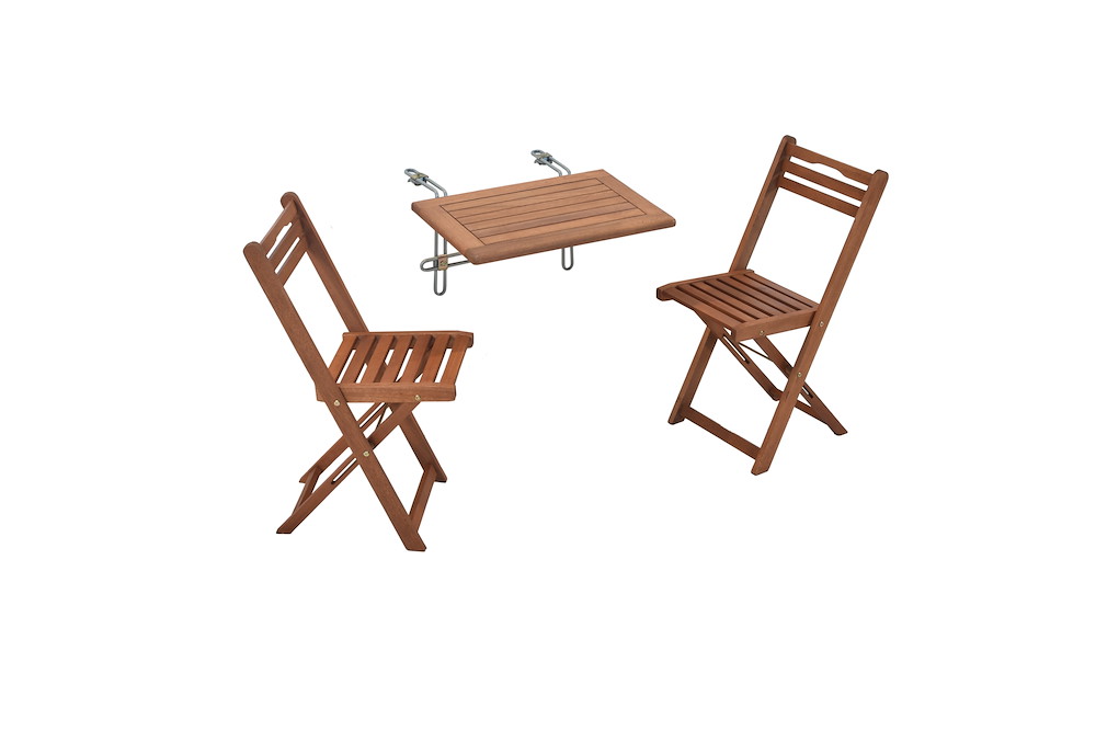 MERXXHANDELS Porto Set 3tlg 2 Stühle Balkonhängetisch 60x40cm 16946332