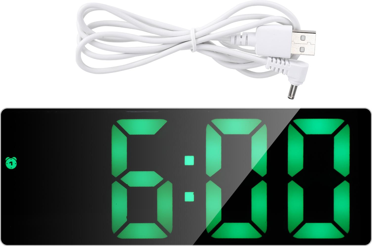 Gistuch Elektronische klok met LED-display, digitale spiegel en wekker, multifunctioneel product 0712