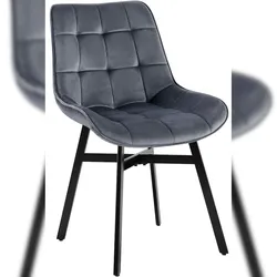 Proregal CHEFGASTRO Esszimmerstuhl ORLEANS Samt HxBxT 83x54x61cm Dunkelgrau Küchenstuhl