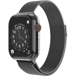 Swissten Mesh band for apple watch 42-44 mm black (42 mm, 44 mm, Edelstahl), Uhrenarmband, Schwarz