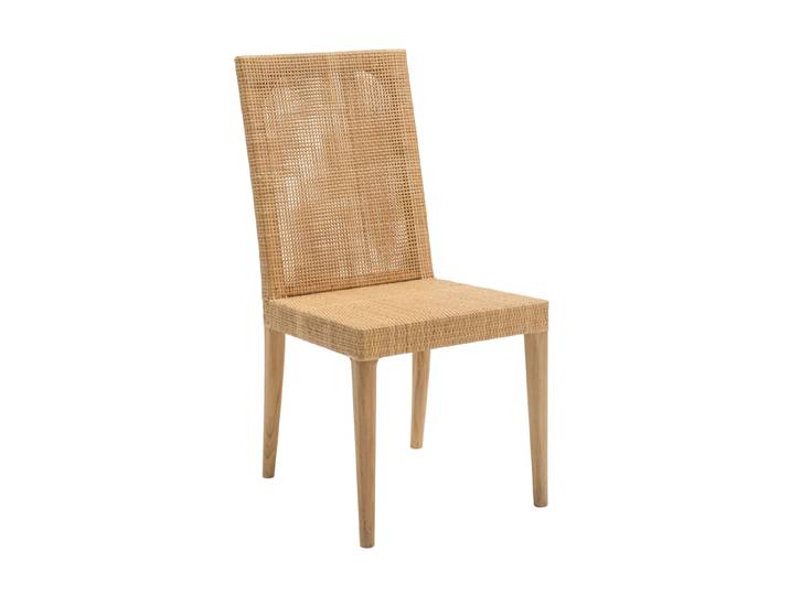 Chaise en rotin et cannage beige