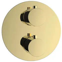 Herzbach LIVING Thermostat-Farbset 1 Verbraucher rund rund PVD Gold, 30.500550.1.03 30.500550.1.03