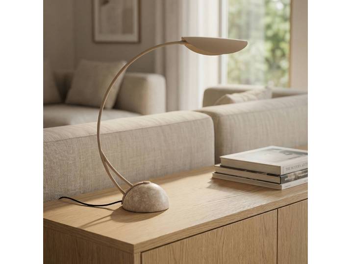 Tischleuchtelampe Rivera Lucande, alu / grau / zink, für Wohn- / Esszimmer, Metall, Modern