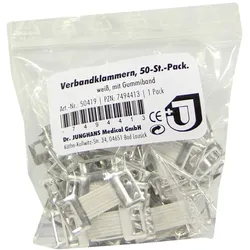 Verbandklammern M.gummiband weiß 50 St