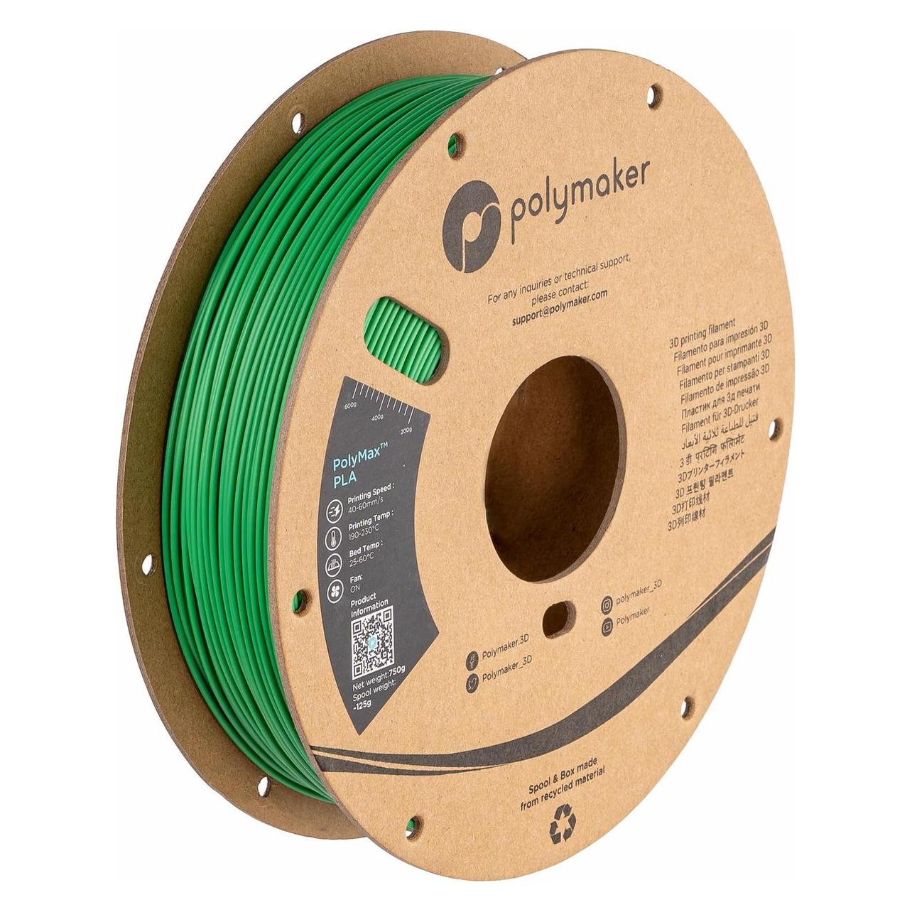 Polymaker PA06006 PolyMAX Tough Filament hohe Steifigkeit, hohe Zugfestigkeit (PLA, 750 g, 1.75 mm) (PA06006)