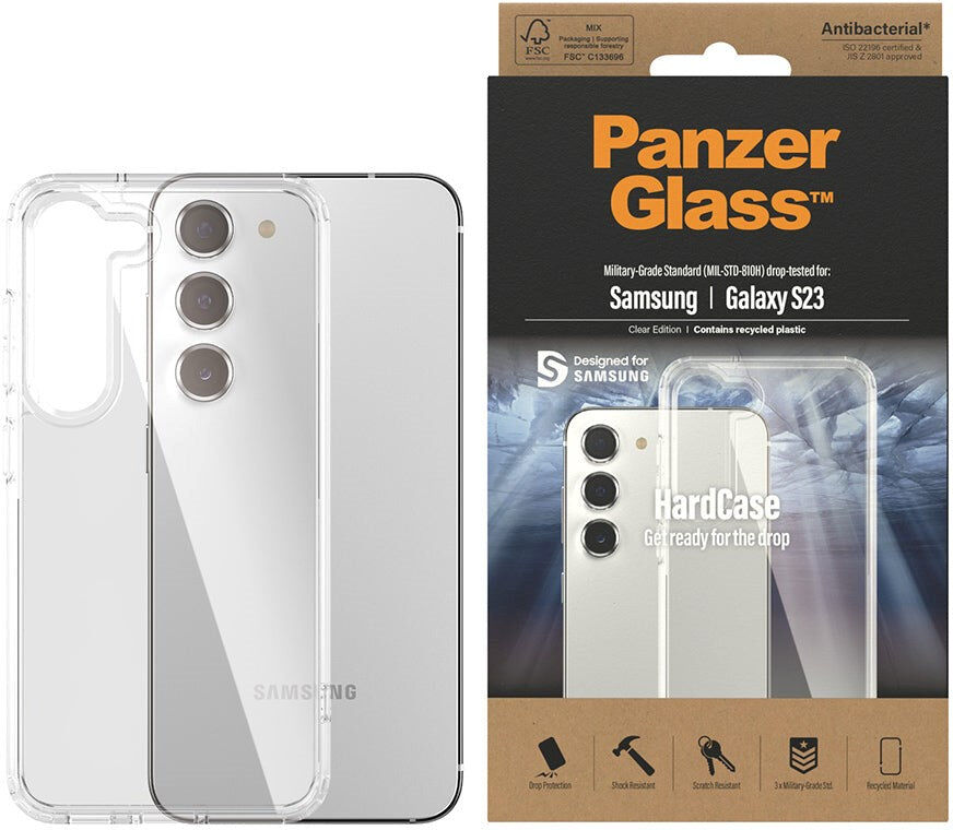 Samsung Galaxy S23 Bagside Cover PanzerGlass HardCase Antibakteriel - Gennemsigtig