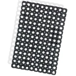 Nölle Gummiringmatte schwarz 40 x 60 cm Gummiwabenmatte offene Ringe für bessere Schmutzaufnahme, 16 mm stark