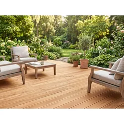 Kanadische Lärche Terrassendielen, 27x143 mm, KD, fein/fein