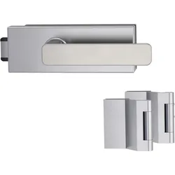 Griffwerk Glastürbeschlag PURISTO S mit Griff VAYA 265 MINIMAL MODERN unverschließbar Flüster 3-tlg. Bänder VAYA 265 MINIMAL MODERN Samtgrau