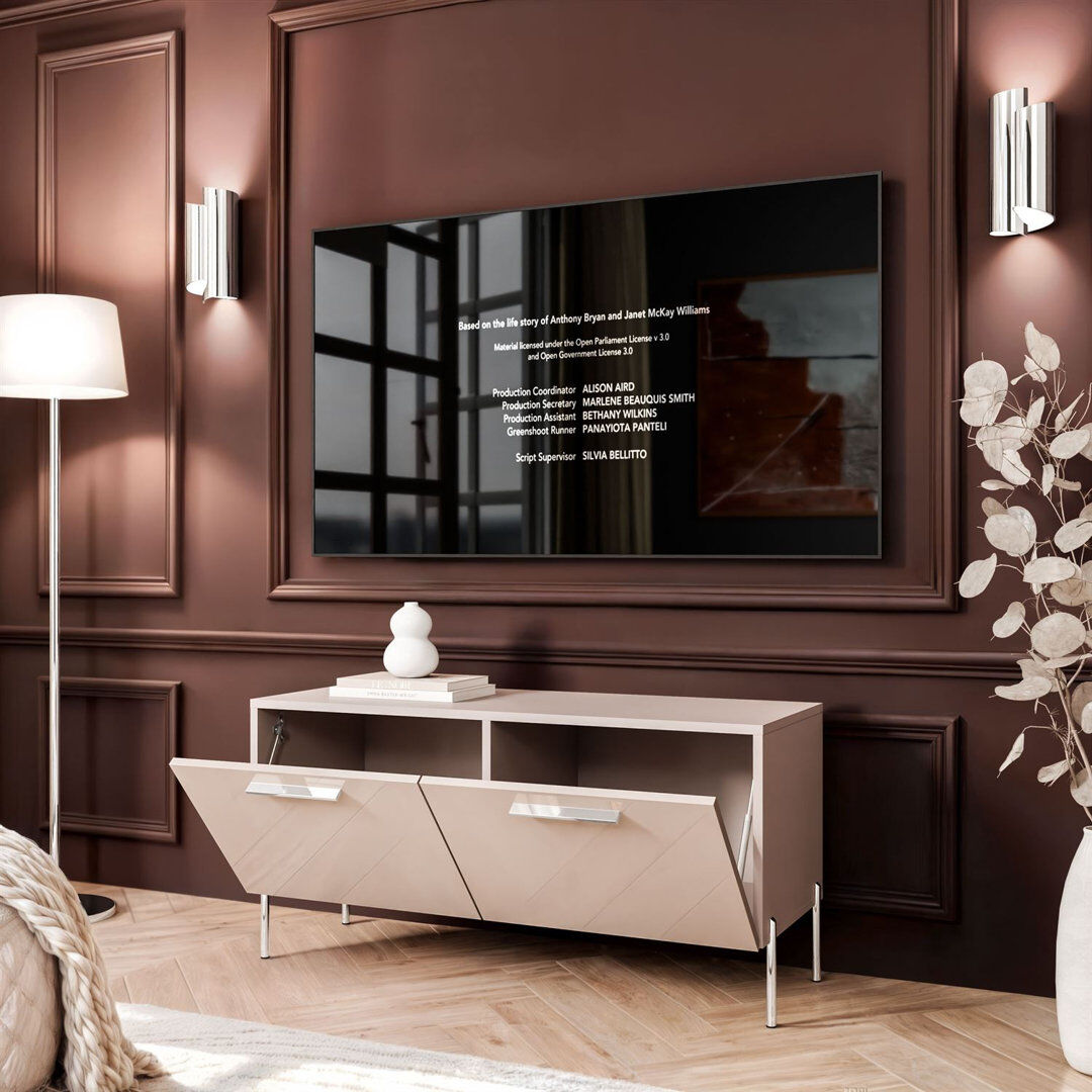 Metro TV Stand for TVs up to 60" Cashmere/Silver 60"