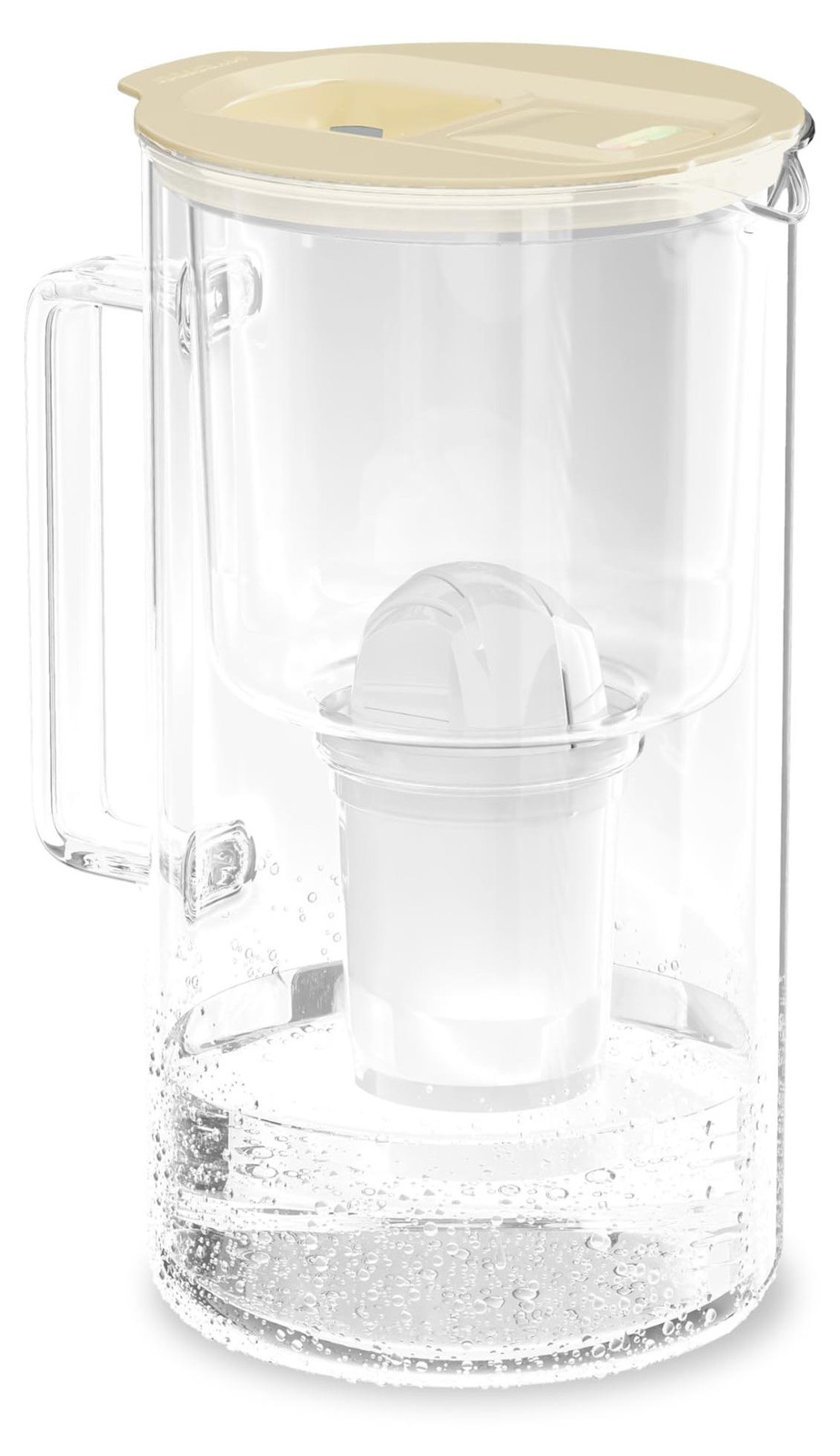Dripio Waterfilterkan van glas met LED-display, 2 liter, beige