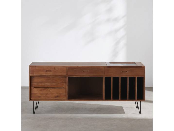 Buffet meuble à vinyles, L165 cm