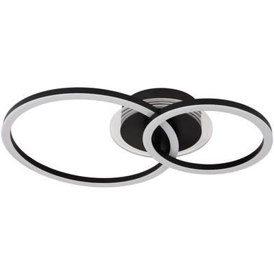 GLOBO LIGHTING LED Deckenleuchte "LORETTA", schwarz (schwarz matt), 1 Stk., Leuchten, Deckenlampe, rund, Wohnzimmer, Schlafzimmer, LED Deckenleuchte