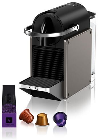 Krups Máquina de Café Cápsulas Nespresso  XN306TP3 Pixie Titânio