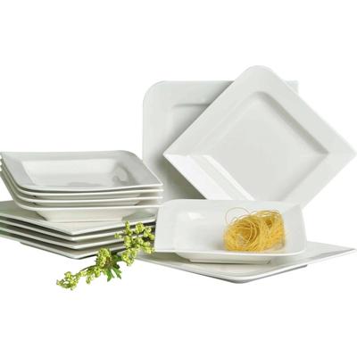 Tafelservice RETSCH ARZBERG "Teller Set, Geschirr-Set Fantastic", beige (naturweiß), 12 Stk., Fine China-Porzellan, Geschirr-Sets, Tafelservice, 12 Teile, für 6 Personen