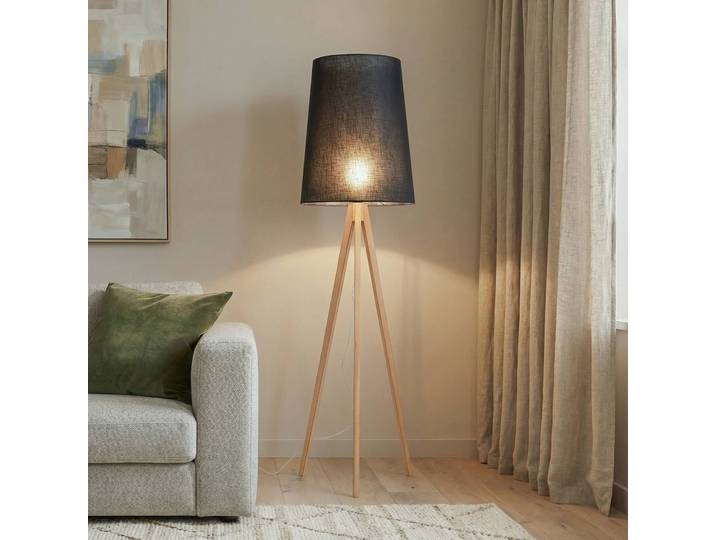 Stehlampe Walz TK Lighting, Holz hell, für Wohn- / Esszimmer, Holz, Modern, Stehlampe