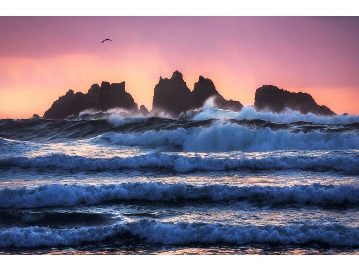 Fototapete PAPERMOON Photo-Art DANIEL GASTAGER, BANDON-STRANDSCHICHTEN , bunt, B:3,5m L:2,6m, Vlies, Tapeten, Fototapete