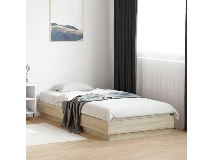 furnicato Bettgestell Sonoma-Eiche 193x78x23 cm aus Massivholz (1-tlg), Bettrahmen mit stabilen Sperrholzlatten für gute Gewichtsverteilung