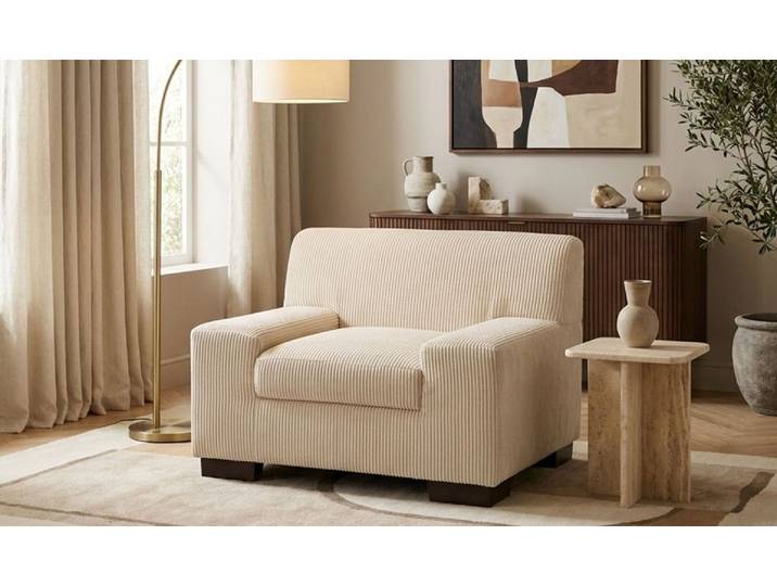 Sessel GOODPRODUCT Faxxe 101 x 85 cm, stabile Konstruktion , beige (creme), B:101cm H:74cm T:85cm, 90% Polyester, 10% Nylon, Sessel, Sessel, aus haustierfreundlichem Pet Friendly Cord
