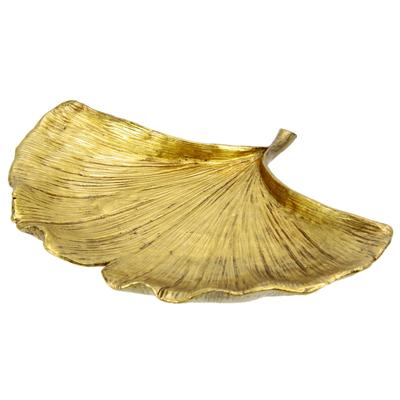 Dekoschale I.GE.A. "Schale Ginkgoblatt aus Polyresin", gold, B:25cm H:3cm, Polyresin (Kunststein), Dekoschalen, Tablett Serviertablett Tischdeko Dekoteller Schmuck-Tablett Deko, gold
