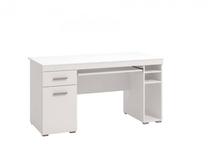 Schreibtisch HOME AFFAIRE Alfa , weiss (opaque weiß), B:145cm H:75,5cm T:65,5cm, Tische, Schreibtisch, mit Stauraum, gut geeignet für das Home Office