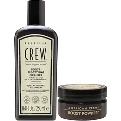 American Crew Boost Cleanser + Powder Set (Cleanser 250ml + Powder 10g)