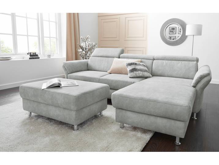 Hocker SIT & MORE Avignon , grau (hellgrau), B:102cm H:45cm T:67cm, Struktur (100% Polyester);Flachgewebe (90% Polyester, 10% Polyamid);Luxus-Microfaser (100% Polyester), Hocker, Hocker