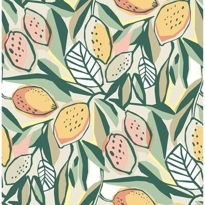 A-Street Prints Meyer Peach Citrus Wallpaper
