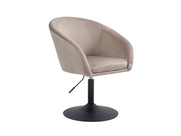 SVITA JAMAIKA Fauteuil lounge Fauteuil cocktail pied assiette avec accoudoirs velours taupe