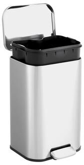 Garvee Rectangular Stainless Steel 12L Step Trash Can with Soft-Close Lid, Removable Inner Bucket