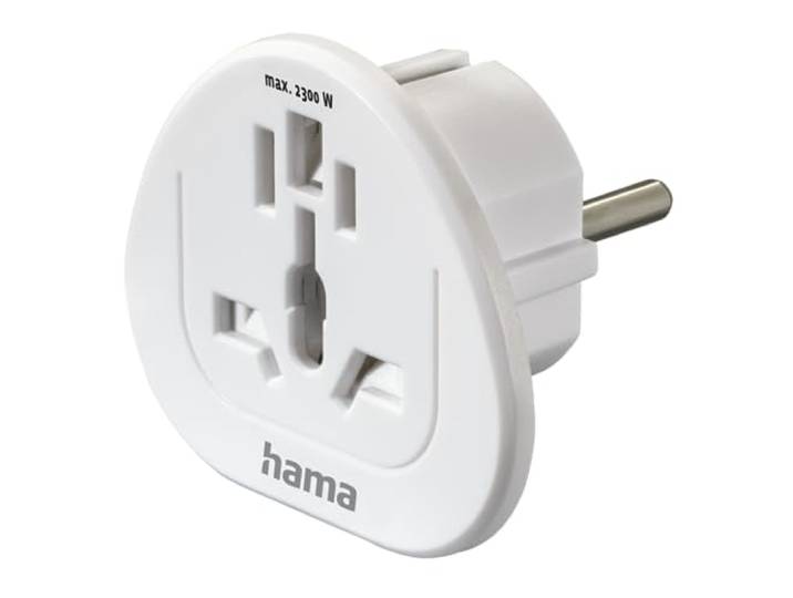 Reiseadapter Typ E und F, 3-polig, universal, Welt nach Europa, Weiß