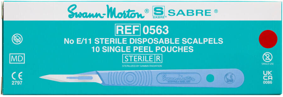 Sabre Skalpeltype E/11 steril Medicinsk udstyr 10 stk