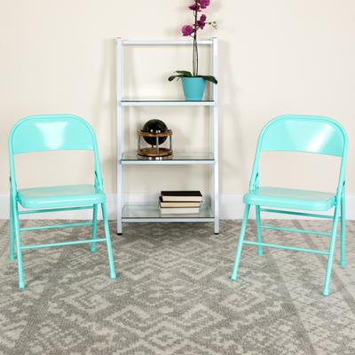 Flash Furniture 2 Pack Triple Braced & Double Hinged Folding Chair