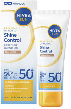 Nivea Sun UV Rosto Shine Control Médio FPS 50+ 40 ml
