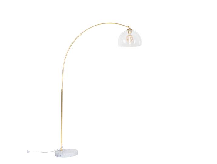 Lampadaire arc intelligent en laiton avec verre transparent avec