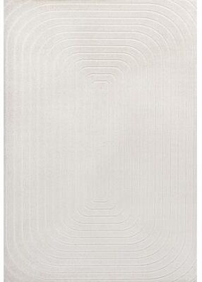 JONATHAN Y Anders High-Low Modern Scandinavian Arch Stripe Monotone Ivory Indoor/Outdoor Rug