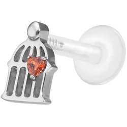PTFE Labret mit Innengewinde + Titan-Aufsatz KÄFIG