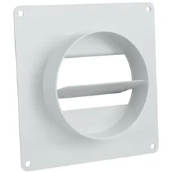 Wandflansch 110x55 ø100 mit Rückstauklappe Rund- Flach- Kanal airRoxy 02-506