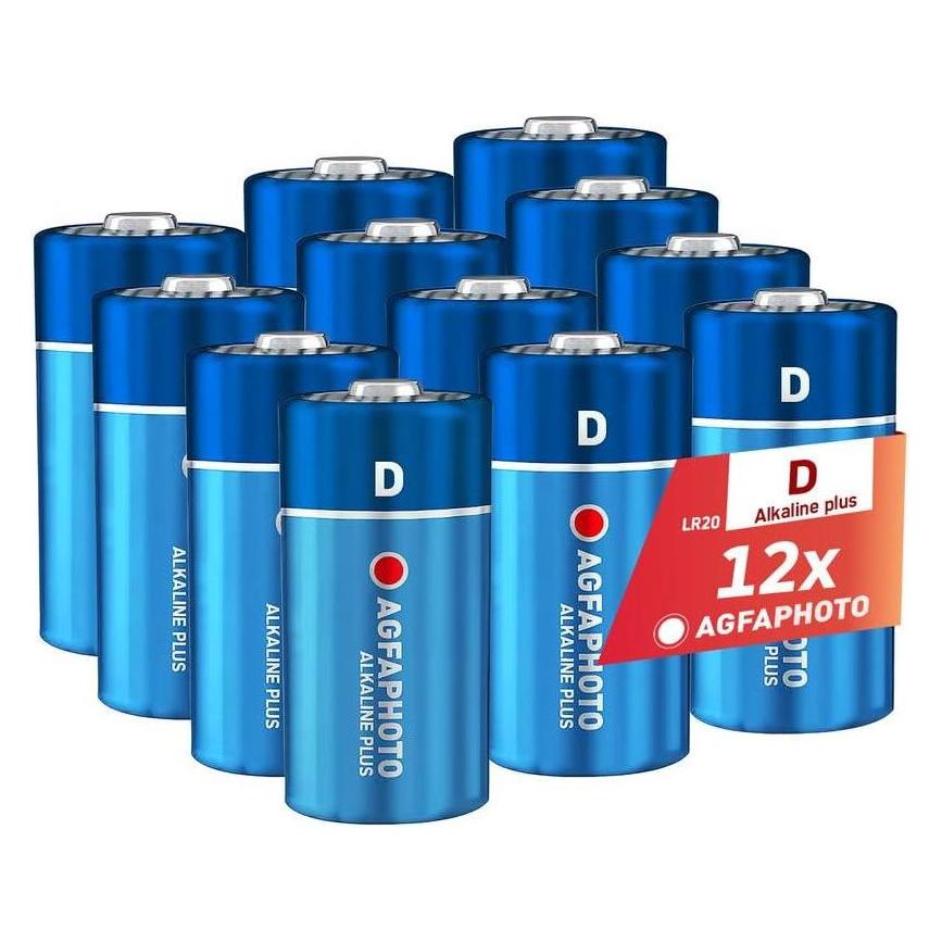 Agfaphoto Alkaline Plus D R20 LR20-Batterie - 1,5 V - 13.000 mAh - Einzelstück (1 Stk., D, 13000 mAh) (41243748)